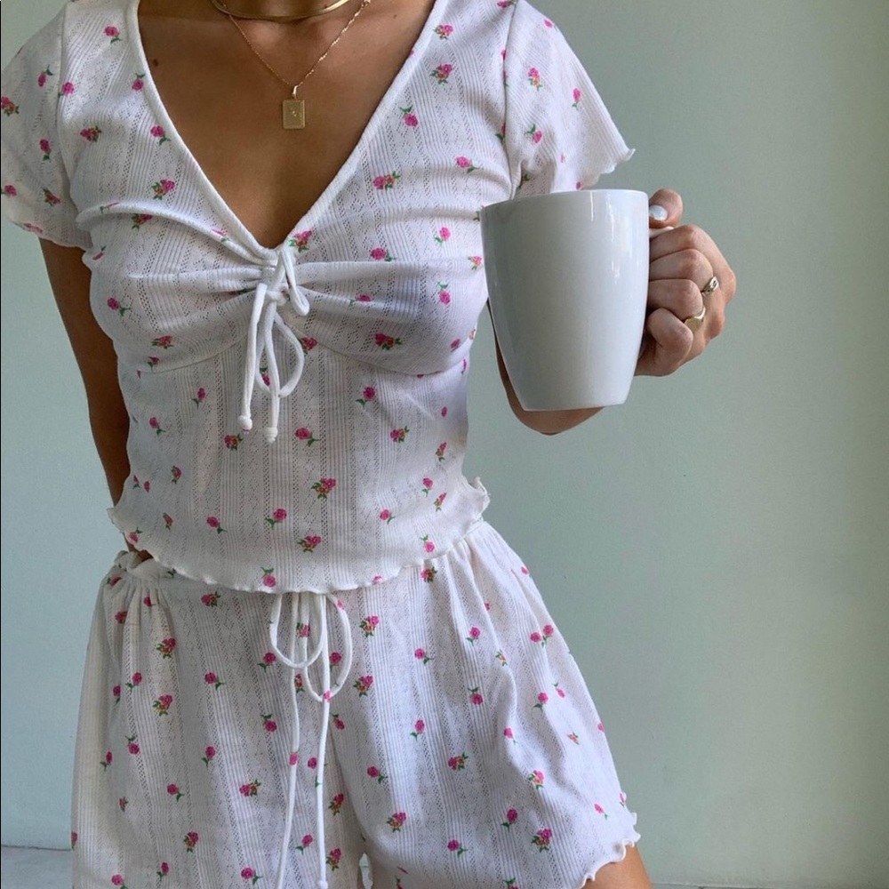 2 PIECE Blossom Pointelle Top & Short set - Picture 5 of 15